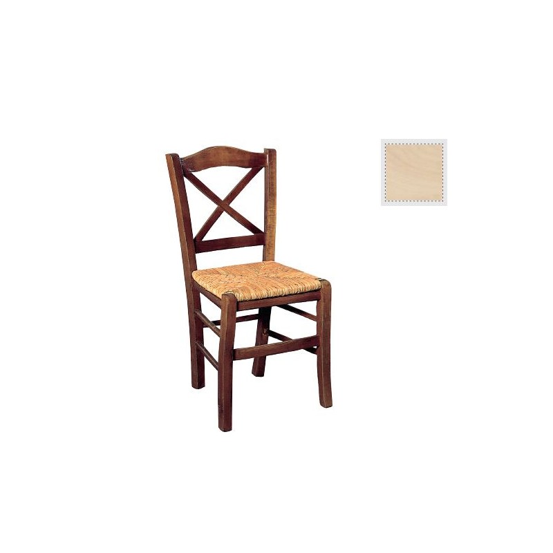 METRO Καρέκλα Άβαφη με Ψάθα Αβίδωτη