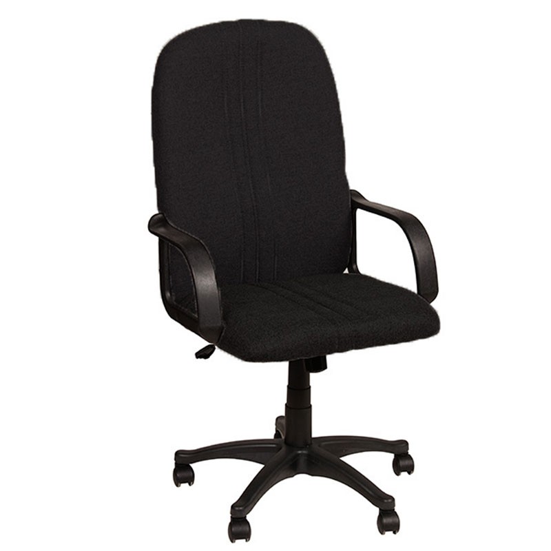 Καρέκλα εργασίας με μπράτσα, ψηλή πλάτη από υφασμ. επένδυση σε χρ. μαύρο Home Plus 01.01.0957